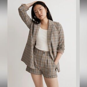 Madewell Caldwell Double-Breasted Blazer in Prejean Plaid Size Large